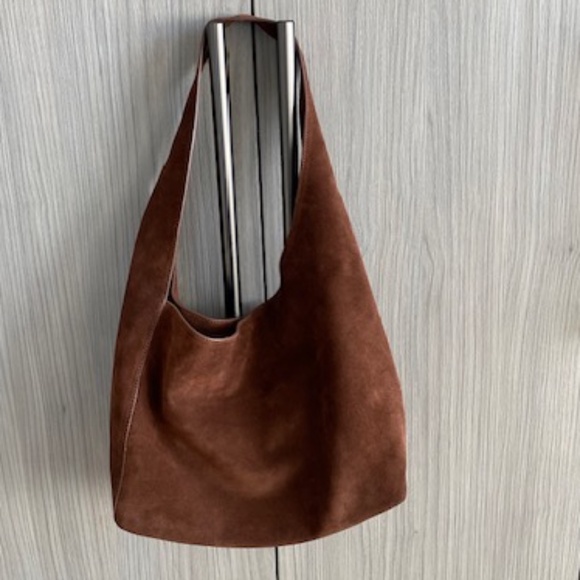 Quince Handbags - Elegant Brown Suede Shoulder Bag